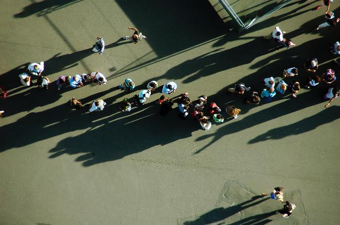 aerial photography of people